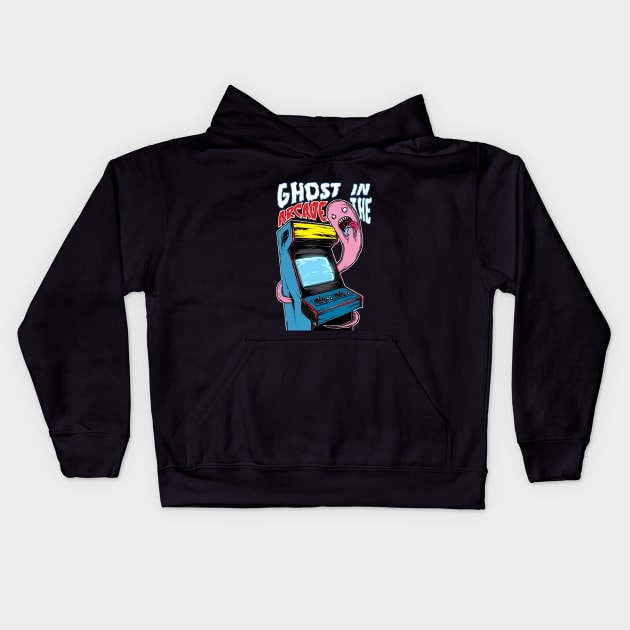 Ghost in the arcade Kids Hoodie by KimLeex